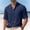 Navy, variant on BRGZLK Men's Cotton Linen Henley Shirts 3/4 Sleeve Solid Color Lightweight Quick-Drying Stylish Casual Button-Down Basic Pullover T Shirt for Daily Wear Summer Vacation Gray XXL