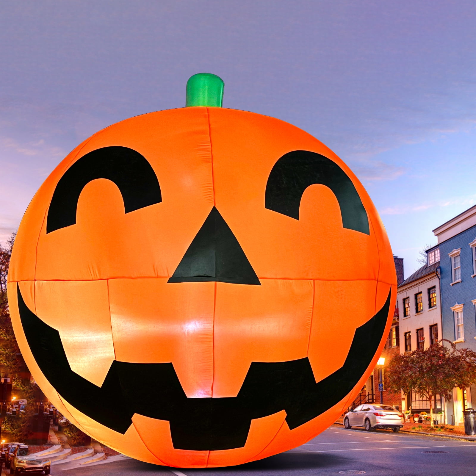 Giant 11.2Ft Halloween Inflatables Pumpkin Decorations, Extra Large Halloween Blow Up Yard Decorations with Built-in LED Lights for Indoor Outdoor Halloween Party Garden Holiday Decor，Commercial Use