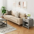thumbnail image 3 of Farmhouse Square Nightstand, End Table with Storage Drawer for Bedroom Living Room, Grey, 3 of 7