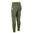 thumbnail image 2 of QLEICOM Womens Yoga Pants with Pockets Capri Leggings High Waist Sports Pants Skin-friendly Nude Double-sided Hip-lifting Workout Trousers Athletic Pants Tummy Control Leggings Green XXL, 2 of 2