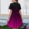 thumbnail image 5 of XADYUY Girls Summer Dress Kids Casual A-Line Short Sleeve Midi Dress Gradient Crew Neck Sundresses Loose Swing Dresses with Pockets,3-4Years,Hot Pink, 5 of 6