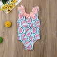 thumbnail image 2 of Toddler Kid Girls One-Piece Swimsuit 3D Flower Straps Backless Solid Color Beach Bathing Suit Swimwear, 2 of 7