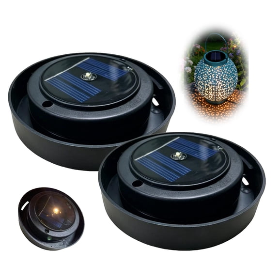 2PC Solar Light Replacement Top,Replacement Solar Light Parts for Lantern,LED Battery Box with Switch,Waterproof LEDReplacement for Lantern &Garden Lights for Outdoor Garden,Pathway,Yard Lights Decor