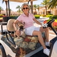 thumbnail image 3 of Golf Cart Seat Covers for 2 Seater,Brown Gray Plaid Microfiber Cart Seat Towel Blanket,Country Abstract Gradient Chic Check Absorbent Breathable Non Slip Bench Seats Protector for Golf Course 51"x31", 3 of 9