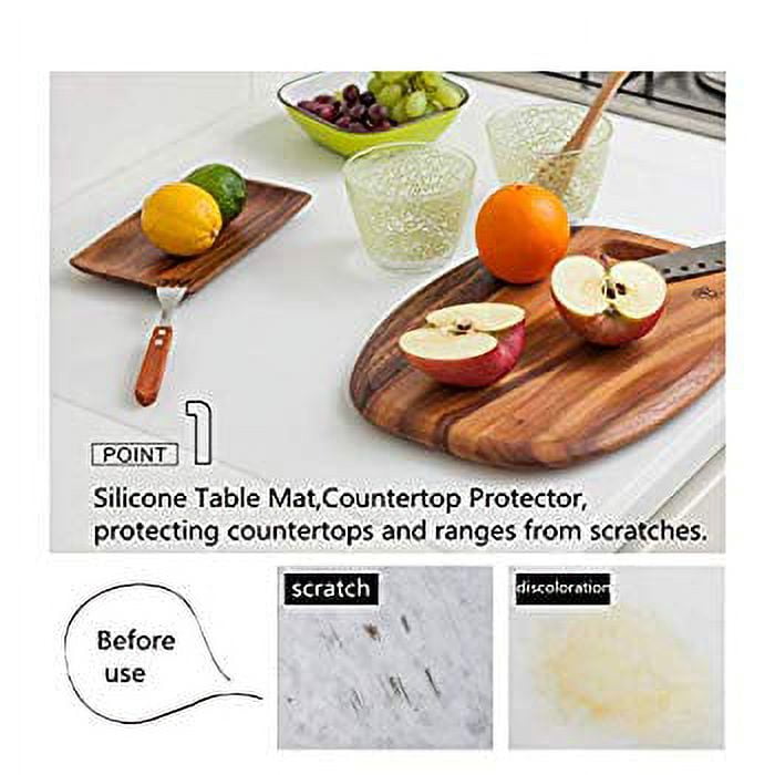 Oversize Clear Silicone Mat, Countertop Protector, 27.6 X 19.7 Inches