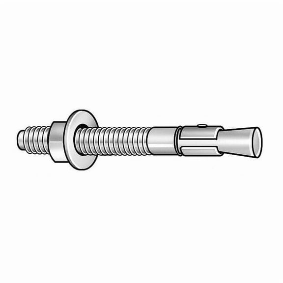 Trubolt Wedge Anchor, 3/4" Dia., 8-1/2" L, Carbon Steel Zinc Plated, 10 PK WS-3484