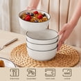 thumbnail image 5 of MALACASA Ceramic Dinnerware Set 16-Piece, Service for 4, Plates Bowls Set with Black Rim Microwave Dishwasher Safe, White, Series MINA, 5 of 8