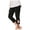 Black, variant on Girls Yoga Capri Pants Solid Color Lace Up Hem Workout Leggings Stretch Tight Training Bottoms For Kids Navy 5-6 Years