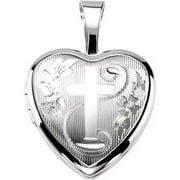 Sterling Silver Cross Heart Locket|Unisex|for Teens & Adults|Temple Custom Jewelers