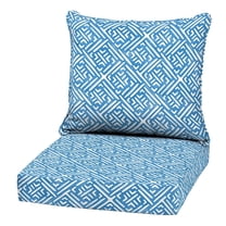ARDEN Outdoor Deep Seat Cushion Set, 22 in x 24 in, Weather-Proof, Rain-Proof, Fade Resistant Patio Cushion Amalfi Blue Tile