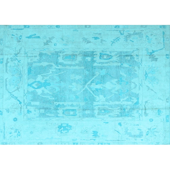 Ahgly Company Indoor Rectangle Abstract Light Blue Modern Area Rugs, 8' x 12'
