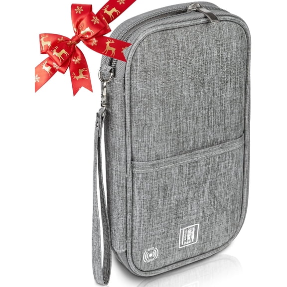 Travel Document Organizer with RFID, Family Passport Holder, Wallet for Women & Men, Portable & Case for Cards, Boarding Pass,