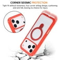 thumbnail image 6 of Allytechgroup iPhone 17 Pro Clear Case with Magnetic Ring Holder, [Compatible with Magsafe] Kickstand Bumper Corner Protective Drop Proof Anit-Scratch Magnetic Cover for Women Men, Red, 6 of 9