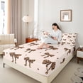 thumbnail image 4 of Homewish Kawaii Bowtie 4 Pieces Queen Sheet Sets for Teens Female Adults,Leopard Print Ultra Soft Flat Sheet,Dreamy Princess Queen Fitted Sheet,Lightweight Room Decor, 4 of 7
