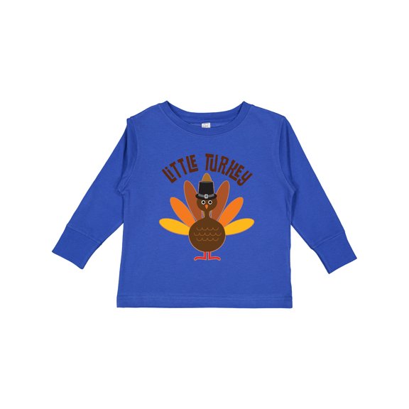 Inktastic Little Turkey Thanksgiving Boys or Girls Long Sleeve Toddler T-Shirt