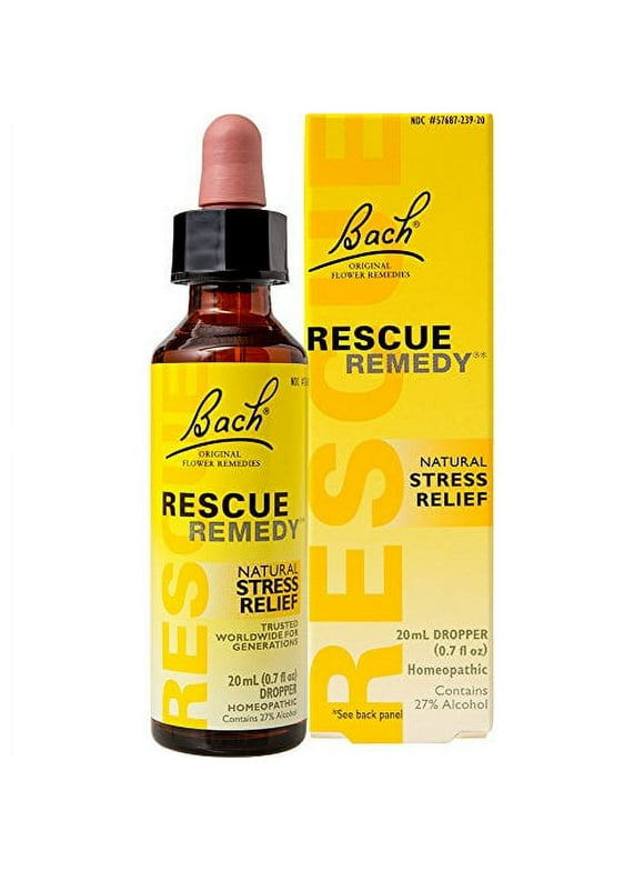Bach Rescue Remedy Original Natural Stress Relief Flower Essence, Dropper, 20 ml