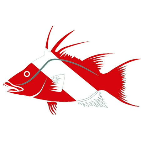 Hog Fish Dive Flag Scuba Diving Die Cut Bumper Sticker, Manufacturer Innovative Scuba By Innovative