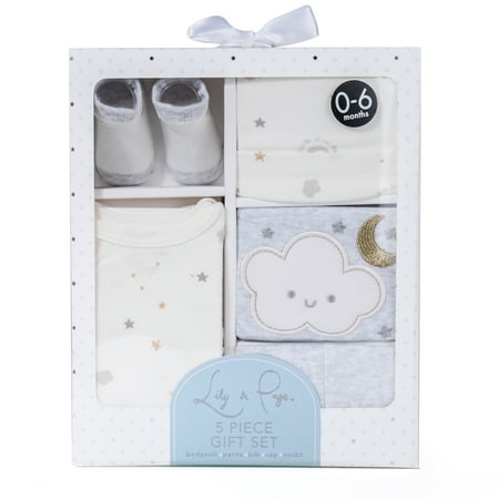 

Lily and Page Newborn 5 Piece Baby Gift Set for Baby Shower Parties Birthdays