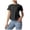 Black, variant on Workout Tops for Women Cropped Split Back Athletic Gym Exercise Shirts Loose Fit (Purple, S)