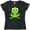 thumbnail image 3 of Inktastic Cute Frog, Green Frog, Crown, Frog Prince Women's T-Shirt, 3 of 5