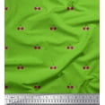 thumbnail image 1 of Soimoi Green Rayon Fabric Cherry & Dots Printed Fabric 1 Yard 42 Inch Wide, 1 of 1