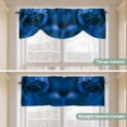 thumbnail image 5 of Blue Rose Tie Up Valance Curtains for Windows, Kitchen Curtains Window Treatments, Elegance Fantasy Flowers Romantic Short Window Shades Valances for Bedroom Bathroom Cafe 42"x12", 5 of 8