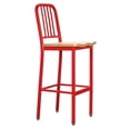 thumbnail image 3 of Linon Badden Commercial Grade Wood Seat Steel Frame Barstools Set of Two in Red, 3 of 19