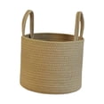 thumbnail image 2 of Cesta tejida redonda, cesta de almacenamiento de ropa, cesta de lavandería portátil transpirable multiusos, cesto para la colada para el hogar y la S, 2 of 9