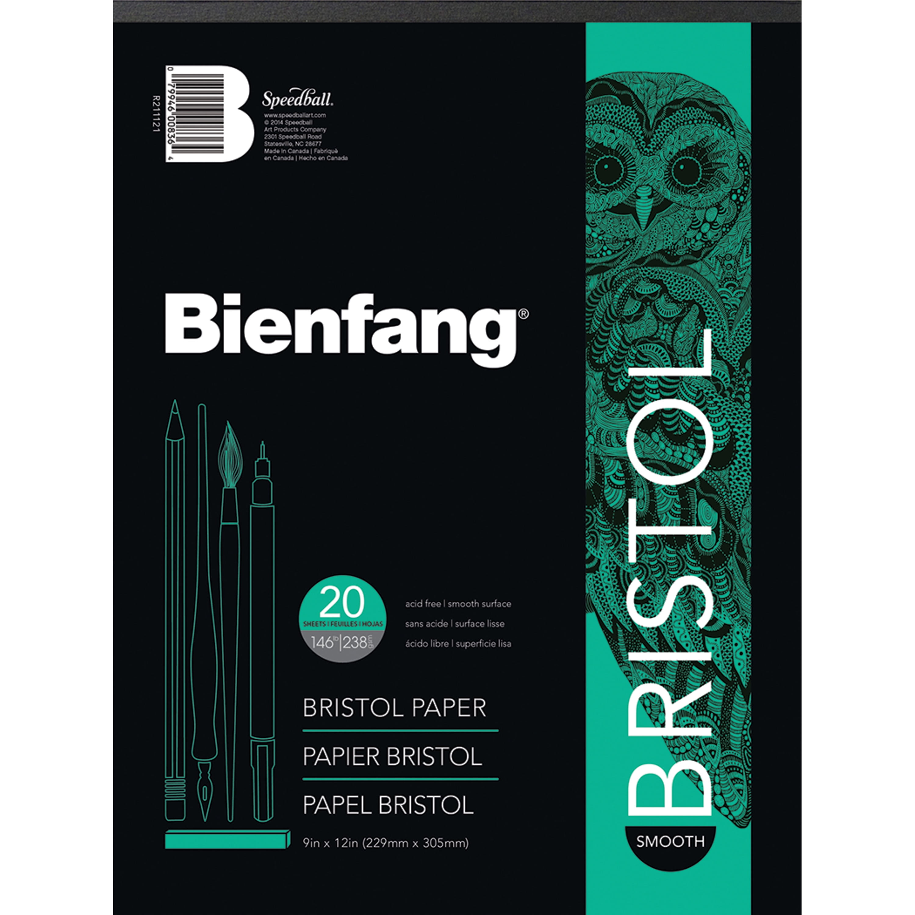 Bienfang Bristol Board Drawing Paper Pad, Smooth, 9in x 12in