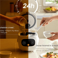 thumbnail image 4 of Mini Rice Cooker 4 Cups Cooked/2 Cups Uncooked, Portable Non-Stick rice maker, 24 hours Timer Delay, 6 Functions, Fast Cooker, Brown Rice, Oatmeal, White, 4 of 6