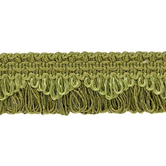 1 3/8" (3.5cm) Solid Scallop Loop Fringe | Fringe Trim # 0138SCLF,, Dark Sage Green #L26 (Dark Sage Green) 5 Yards (15 ft/4.5m)