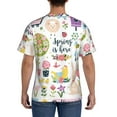 thumbnail image 3 of Bixox Men's Spring Flowers Birds Printed Short Sleeve Skinny Athletic T-Shirt, 3 of 6