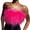 Rose red, variant on Women Faux Strapless Bandeau Crop Top Club Party Raves Outfit