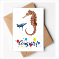 thumbnail image 1 of Contrast Size Hippocampal Whales Wedding Cards Congratulations Greeting Envelopes, 1 of 3