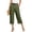 Army Green, variant on Wutalume Women's Solid Color Casual Fashion Breathable Loose Cotton Linen Capri Pants Summer Beach Vacation Trousers,Army Green L
