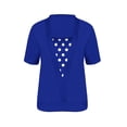 thumbnail image 4 of Two-Piece Look T-Shirt for Women Short Sleeve Crewneck Polka Dot Patchwork Faux Cardigan Style Loose Fit Casual Soft Graphic Daily Lightweight Top, 4 of 5