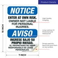 thumbnail image 2 of Bilingual Enter At Your Own Risk Sign, OSHA Sign,, 2 of 5