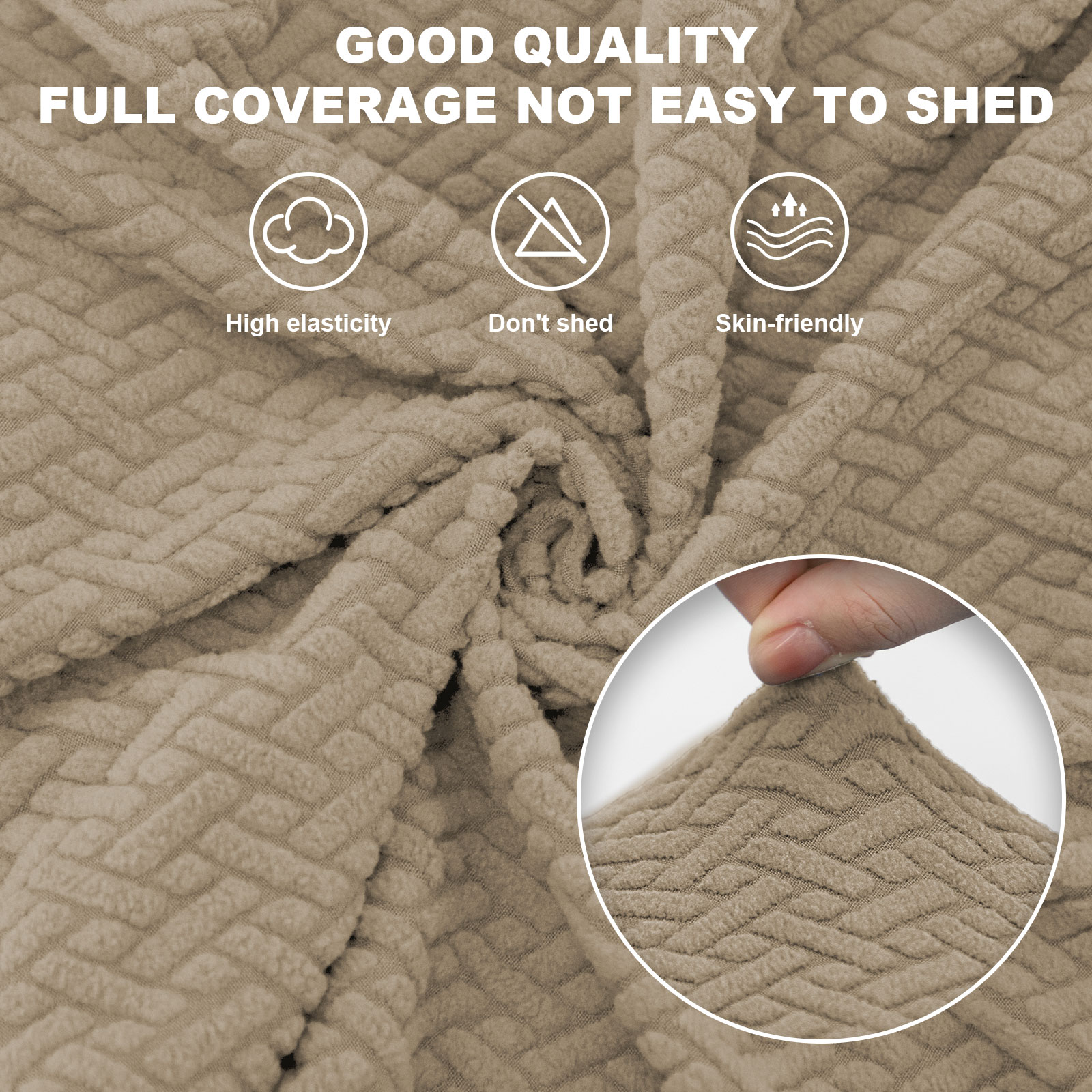 Eurhowing Universal Car Seat Covers, Non-Slip Front Car Seat Covers Set of 2, Breathable Jacquard Auto Seat Protectors for Cars SUV Sedan Truck, Beige