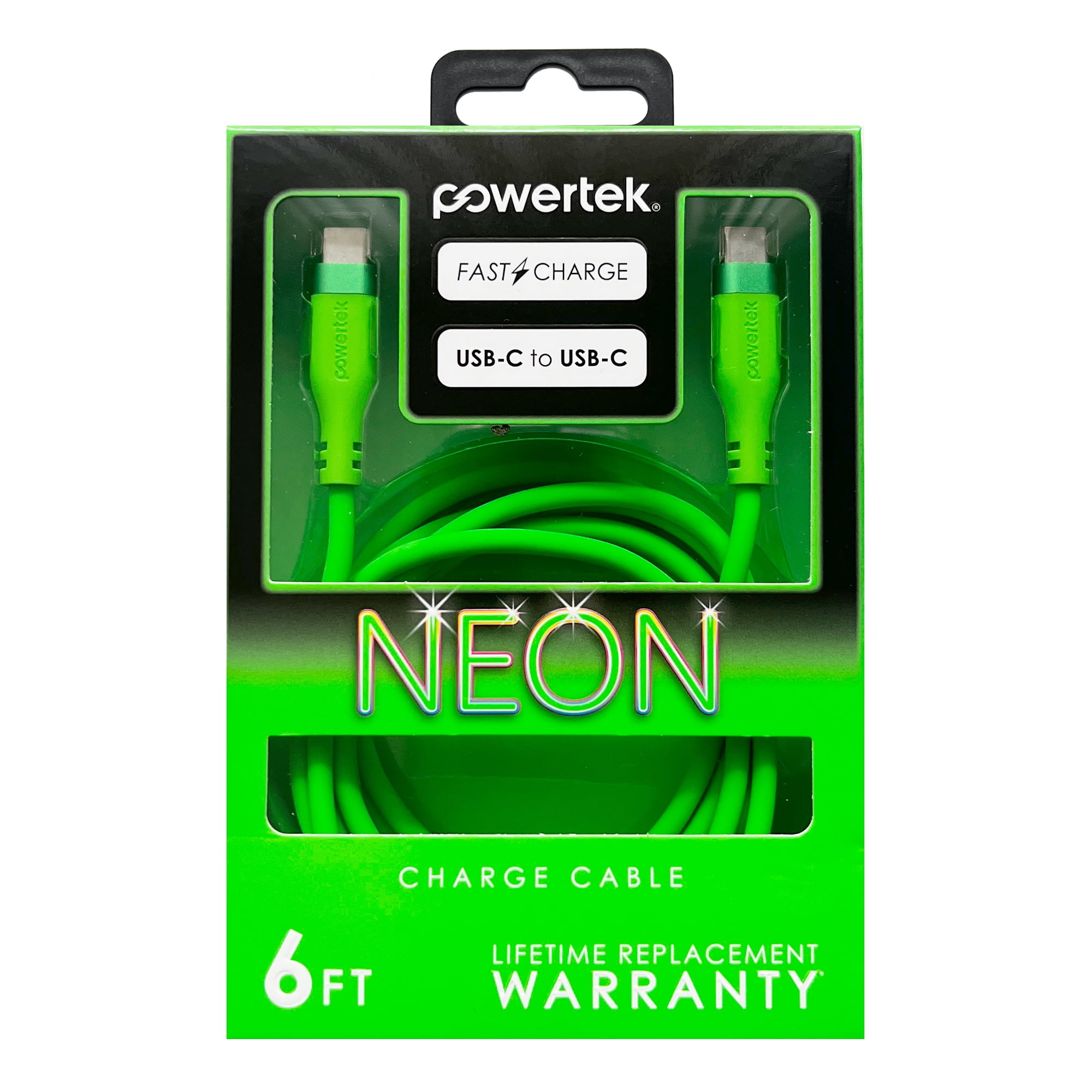 Liquipel Powertek Neon USB-C to USB-C - Green