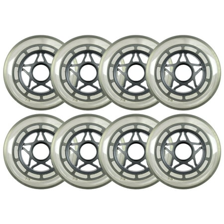 Inline Skate Replacement Wheels 8-Pack 77mm 78A with Size 626 Bearings