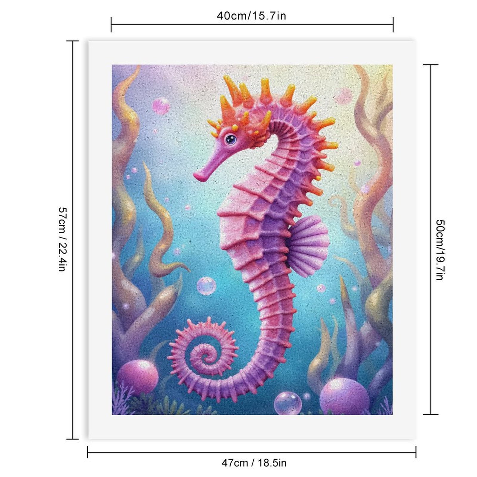 Paint By Numbers Kit for Adults Beginner - DIY Seahorse Ocean Fantasy Art Bubbles Canvas Painting Kits for Adults, Frameless Paint By Number for Adults for Home Wall Decor 16x20 Inch
