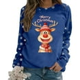 thumbnail image 1 of Chandail en Molleton pour Femmes Chandail Tendance de Noël Col Rond Manches Longues Haut Athlétique Mode Automne, 1 of 5
