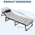 thumbnail image 2 of Portable Camping Cot for Adults, Heavy Duty Folding Bed with Thick Mattress Max 400LBS, Sleeping Cot for Camping, Travel, Home & Guest, Grey, 190CM, 2 of 9
