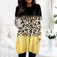thumbnail image 2 of Femmes Automne Hiver Col Rond Col Rond Manches Longues T-Shirt Haut Poche Poche Intérieure Blouse à Manches Longues, 2 of 4