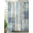 thumbnail image 3 of Blue Beige Waterproof Fabric Shower Curtain, Oil Painting Abstract Art Contemporary Shower Curtain for Bathroom Curtains Bathtubs Hotel Washable Shower Curtains with 12 Hooks Small 36x72in, 3 of 6