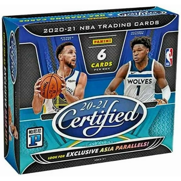 NBA Panini 2020-21 Certified Basketball Asia Tmall Edition Trading Card Box (6 Cards)