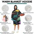 thumbnail image 5 of Wearable Oversized Blanket,Colorful Dinosaurs Galaxy Pattern Wearable Blanket Hoodie for Adults,Cozy Hooded Blankets with Super Pockets,Super Warm Fuzzy Pullover for Women & Men, 5 of 6