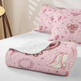 thumbnail image 4 of Manfei Cute Cowgirl Skull Twin Quilt Set 2 Pieces,Western Ribbon Bow Twin Coverlet Set,Light Pink,1 Bedspread and 1 Pillowcase, 4 of 7
