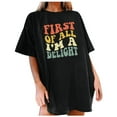thumbnail image 1 of WEAIXIMIUNG Chandails d'Entraînement Femmes Ajustés Mode Femmes Haut Décontracté Col Rond T-Shirts Été Manches Courtes Décontracté Ample Imprimés Amusants T-Shirts Haut, 1 of 4