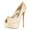 Beige, variant on XYD Women Elegant Knotted Platform Stiletto High Heels Bride Peep Toe Pumps Dress Wedding Party Shoes Size 10 White